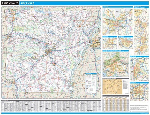 Arkansas Wall Map by Rand McNally