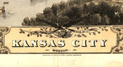 Bird's Eye View of Kansas City, Missouri, 1869