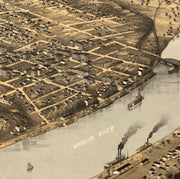 Bird's Eye View of Kansas City, Missouri, 1869