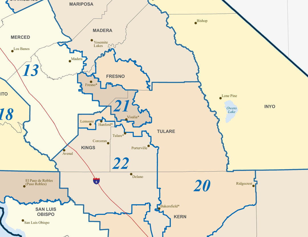 California Congressional District Wall Map