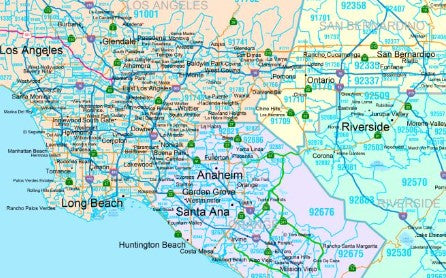Color Cast Style California Wall Map