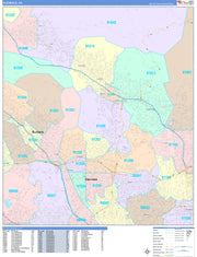 Colorcast Zip Code Style Wall Map of Glendale, CA by Market Maps