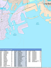 Colorcast Zip Code Style Wall Map of Long Beach, CA by Market Maps