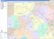 Colorcast Zip Code Style Wall Map of Riverside, CA by Market Maps