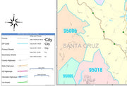 Colorcast Zip Code Style Wall Map of San Jose, CA by Market Maps