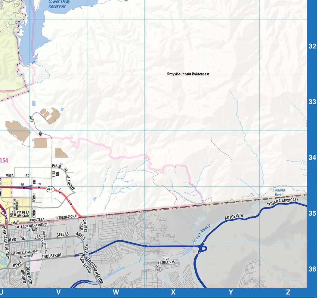 San Diego Metro Area Wall Map