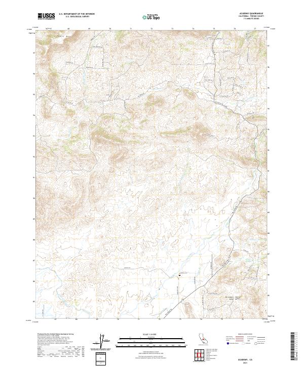 US Topo 7.5-minute map for Academy CA