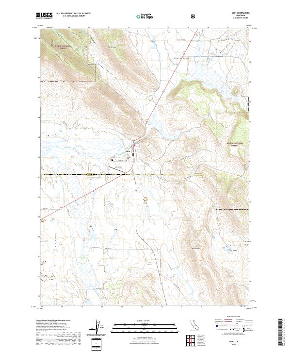 US Topo 7.5-minute map for Adin CA