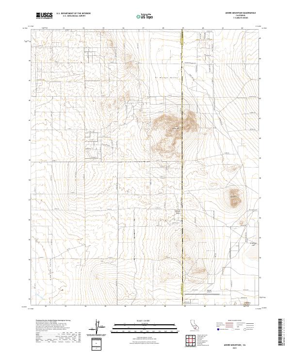 US Topo 7.5-minute map for Adobe Mountain CA