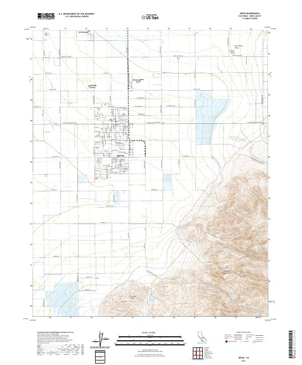 US Topo 7.5-minute map for Arvin CA