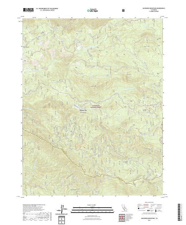 US Topo 7.5-minute map for Ascension Mountain CA