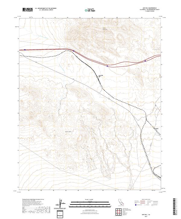 US Topo 7.5-minute map for Ash Hill CA