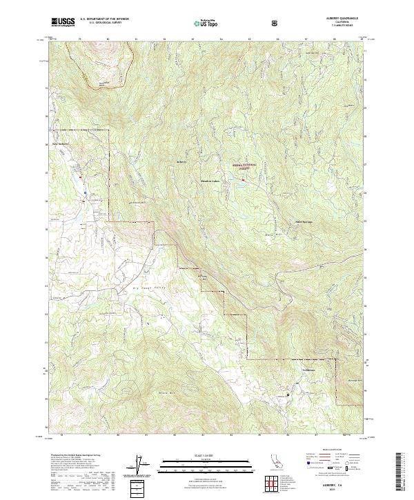 US Topo 7.5-minute map for Auberry CA