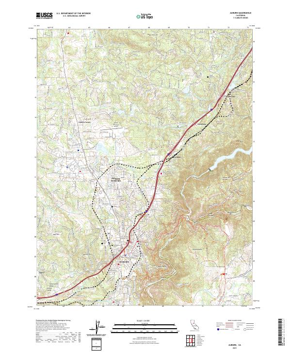 US Topo 7.5-minute map for Auburn CA
