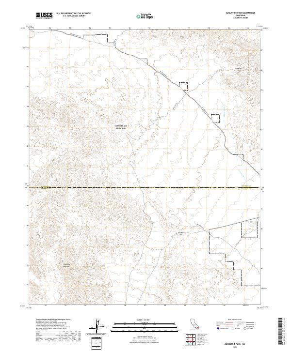 US Topo 7.5-minute map for Augustine Pass CA