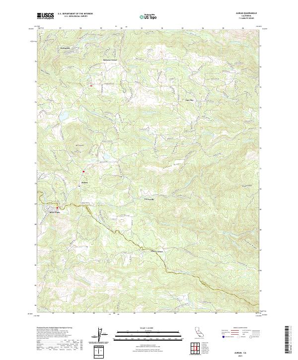 US Topo 7.5-minute map for Aukum CA