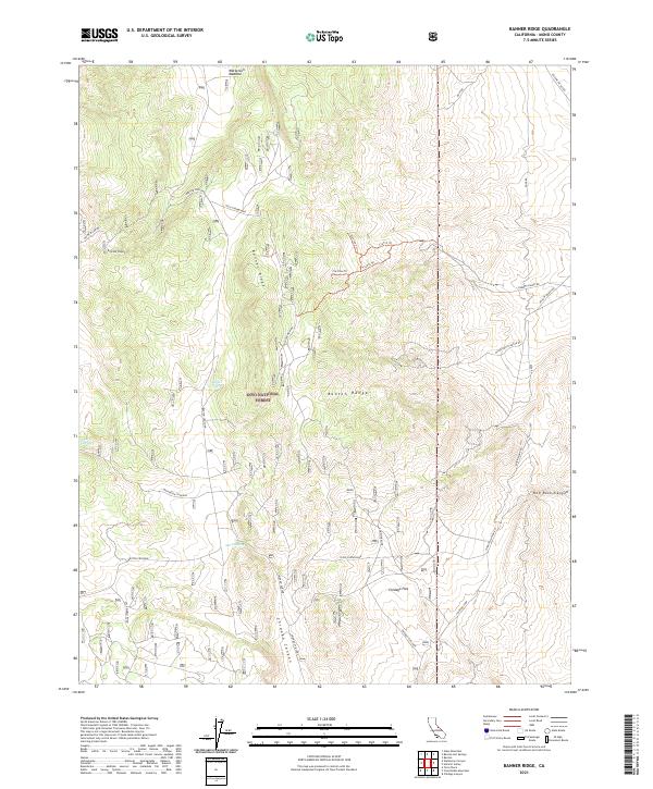 US Topo 7.5-minute map for Banner Ridge CA