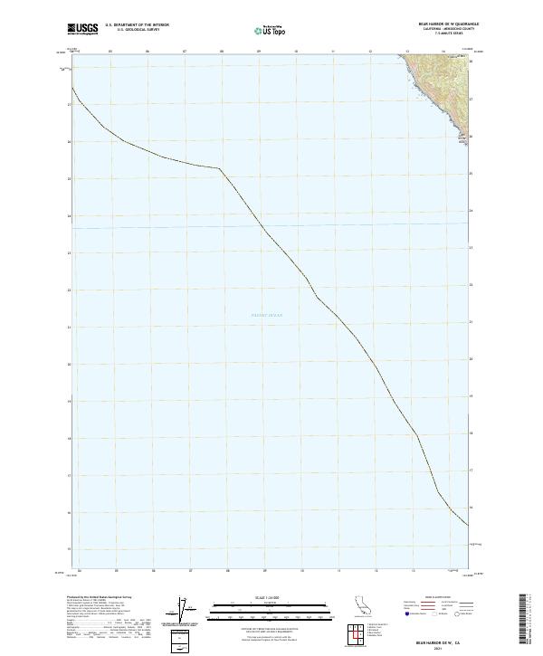 US Topo 7.5-minute map for Bear Harbor OE W CA