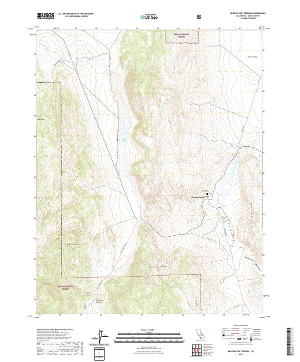 US Topo 7.5-minute map for Benton Hot Springs CA