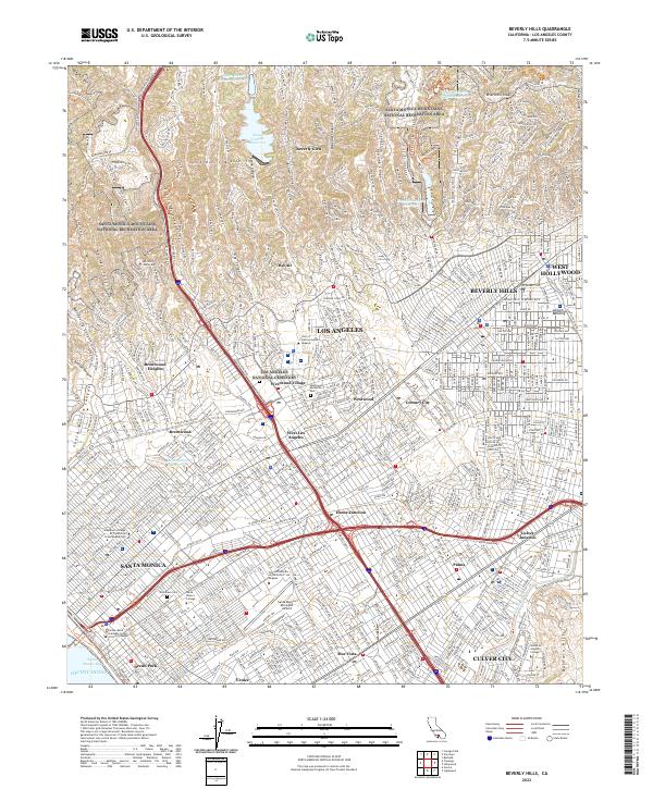 US Topo 7.5-minute map for Beverly Hills CA