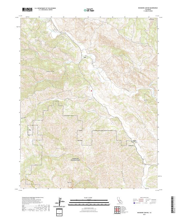 US Topo 7.5-minute map for Bickmore Canyon CA