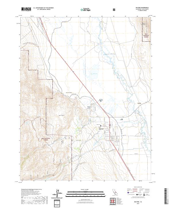 US Topo 7.5-minute map for Big Pine CA