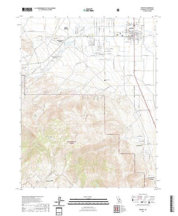 US Topo 7.5-minute map for Bishop CA