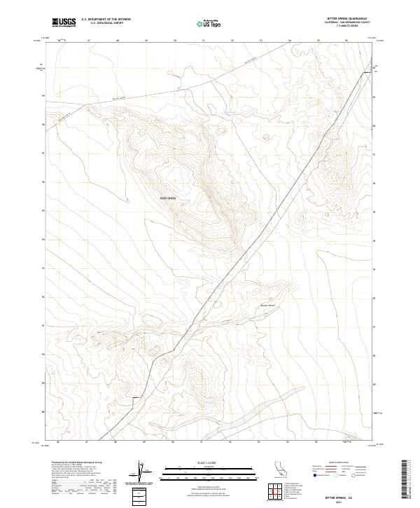 US Topo 7.5-minute map for Bitter Spring CA