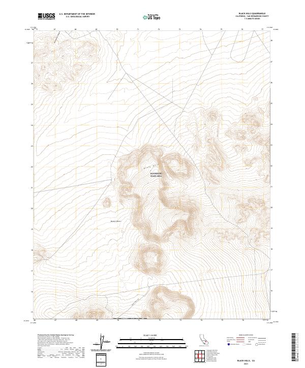 US Topo 7.5-minute map for Black Hills CA
