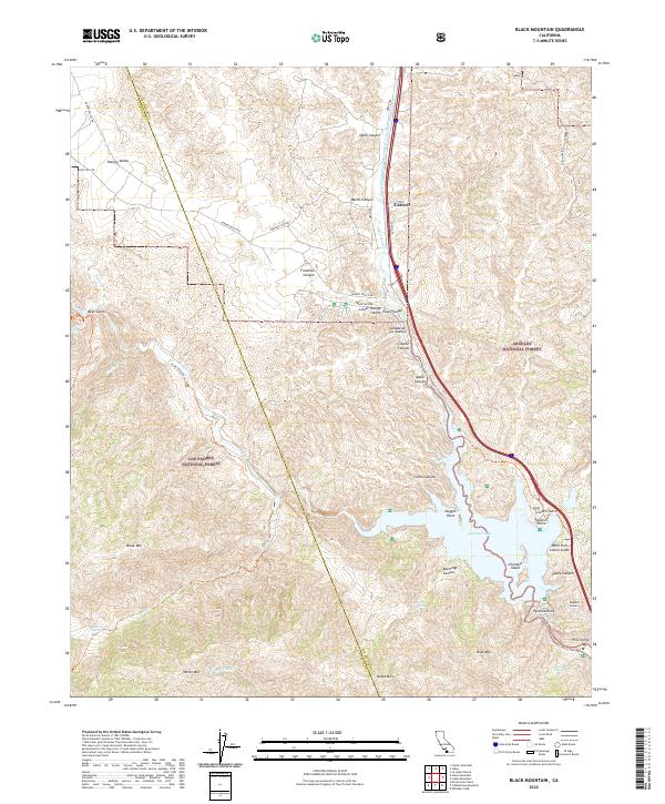 US Topo 7.5-minute map for Black Mountain CA