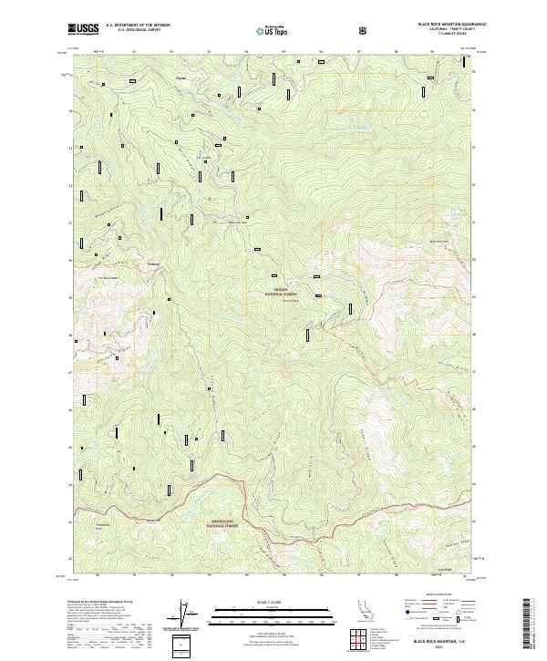 US Topo 7.5-minute map for Black Rock Mountain CA