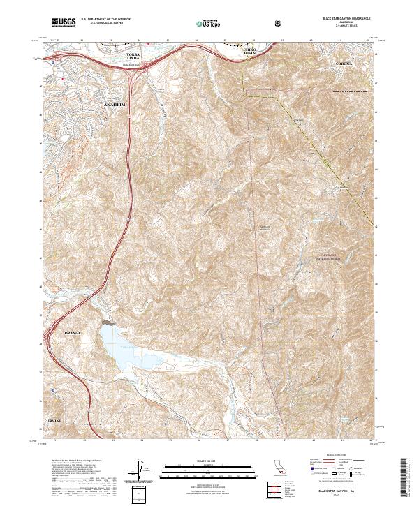 US Topo 7.5-minute map for Black Star Canyon CA