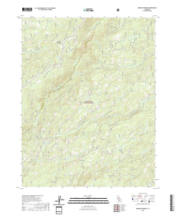US Topo 7.5-minute map for Boards Crossing CA