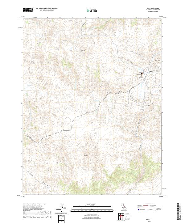 US Topo 7.5-minute map for Bodie CA