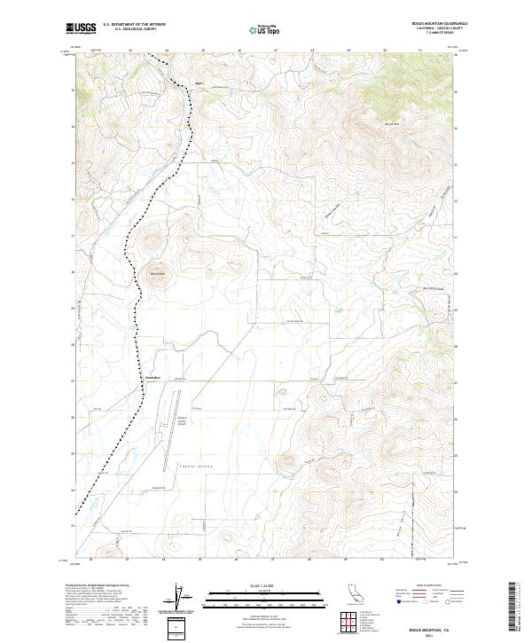 US Topo 7.5-minute map for Bogus Mountain CA