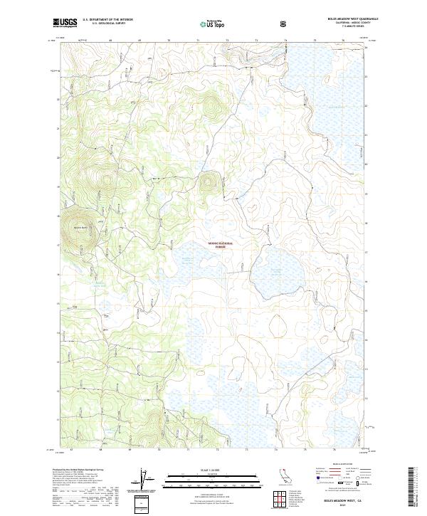 US Topo 7.5-minute map for Boles Meadow West CA
