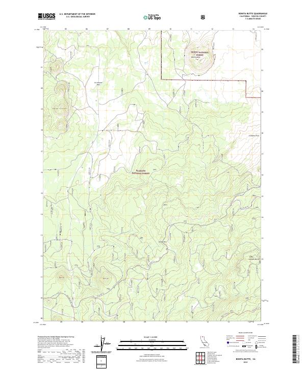 US Topo 7.5-minute map for Bonita Butte CA