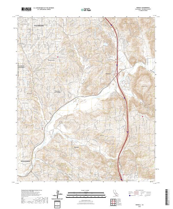 US Topo 7.5-minute map for Bonsall CA