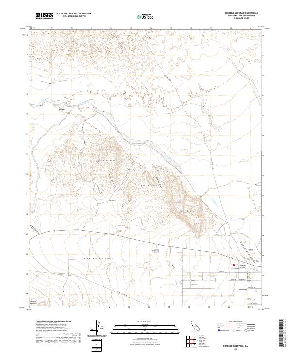 US Topo 7.5-minute map for Borrego Mountain CA