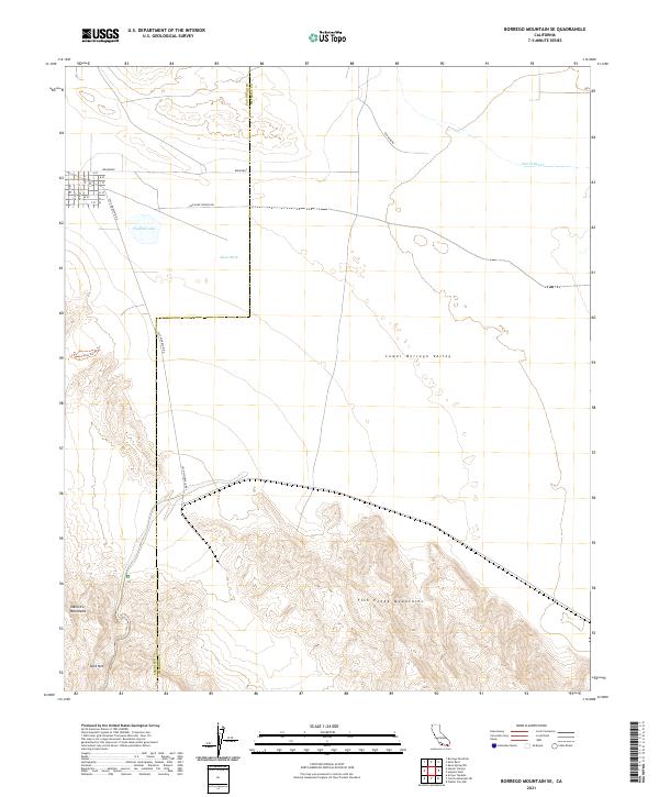 US Topo 7.5-minute map for Borrego Mountain SE CA