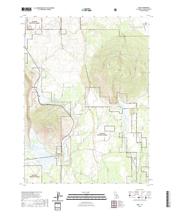 US Topo 7.5-minute map for Bray CA