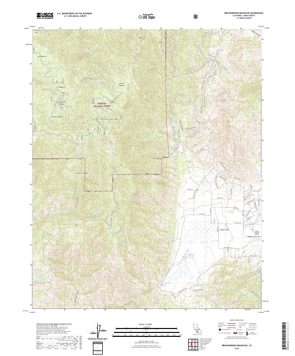 US Topo 7.5-minute map for Breckenridge Mountain CA