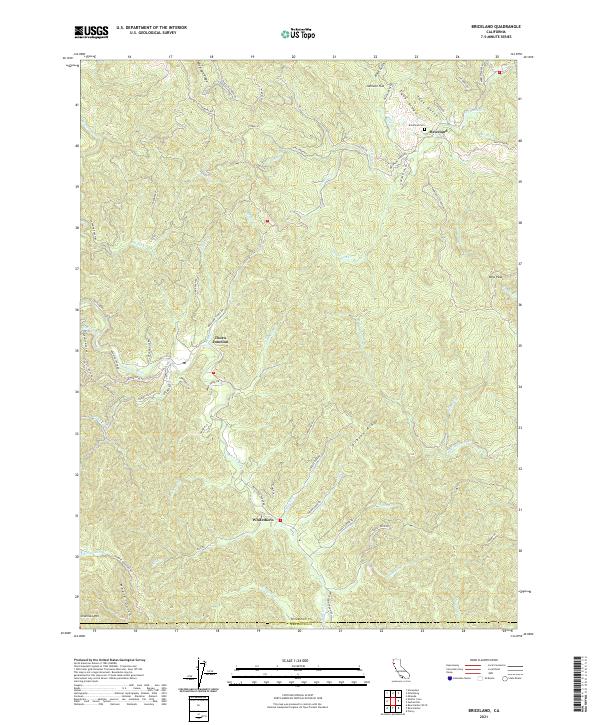 US Topo 7.5-minute map for Briceland CA