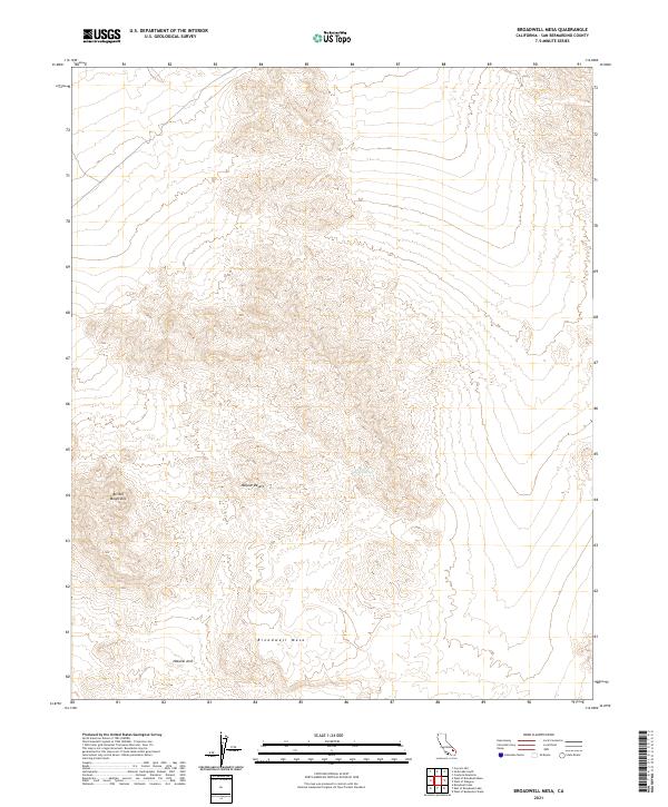 US Topo 7.5-minute map for Broadwell Mesa CA