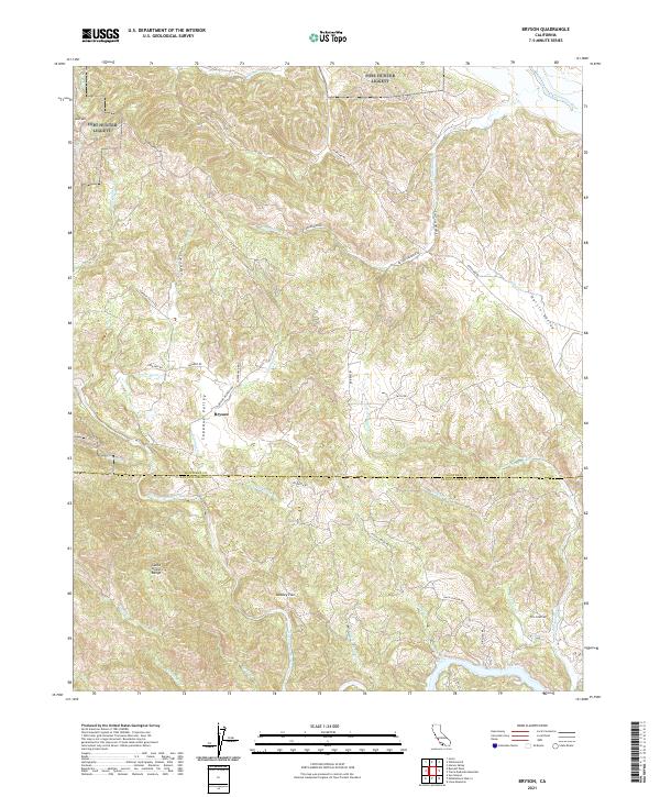 US Topo 7.5-minute map for Bryson CA