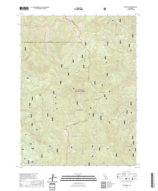 US Topo 7.5-minute map for Buck Rock CA