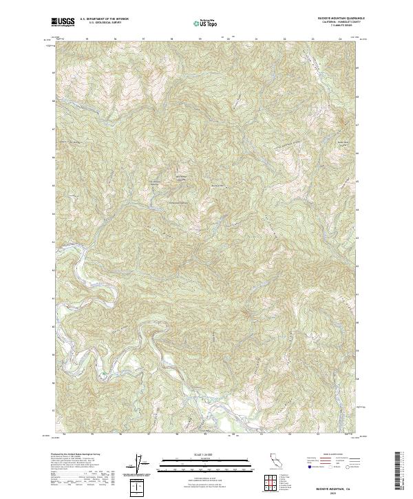 US Topo 7.5-minute map for Buckeye Mountain CA