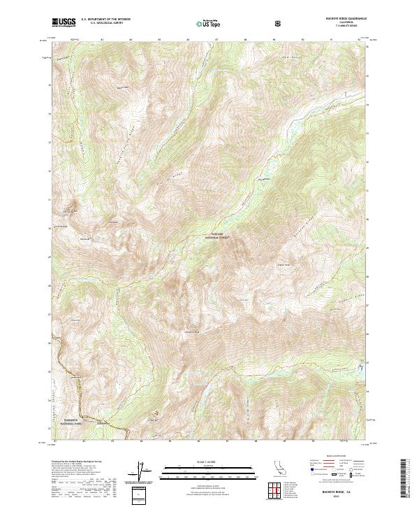 US Topo 7.5-minute map for Buckeye Ridge CA