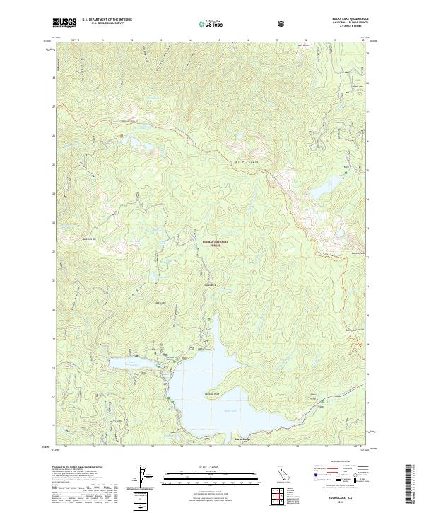 US Topo 7.5-minute map for Bucks Lake CA