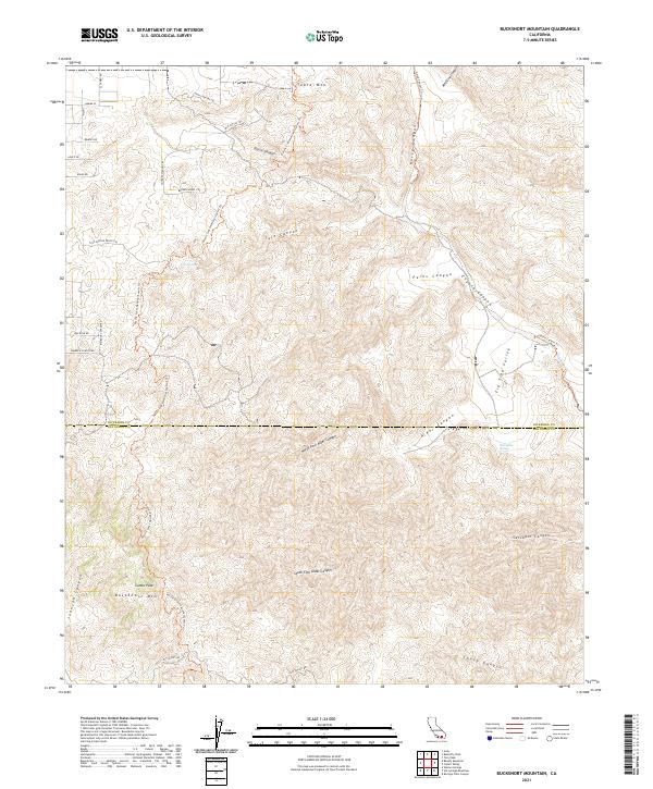 US Topo 7.5-minute map for Bucksnort Mountain CA